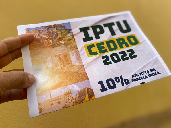 Pagamento do IPTU com desconto de 10% (parcela única) vence nesta quinta-feira, dia 20 de outubro